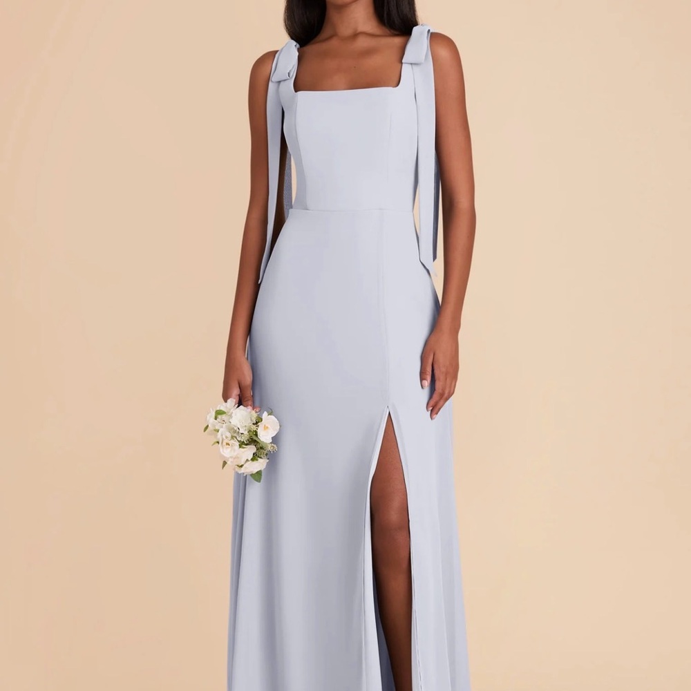 Birdy Grey Ice Blue Square-Neck Maxi Dress with Tie Straps